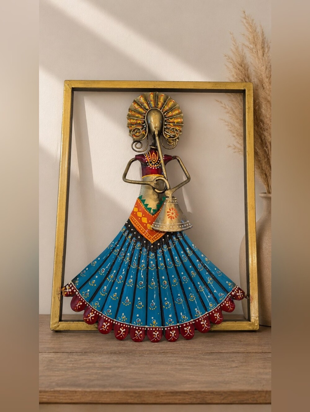The Bombay Store Handcrafted Metal Wall Art - Indian Folk Art Decor NWT